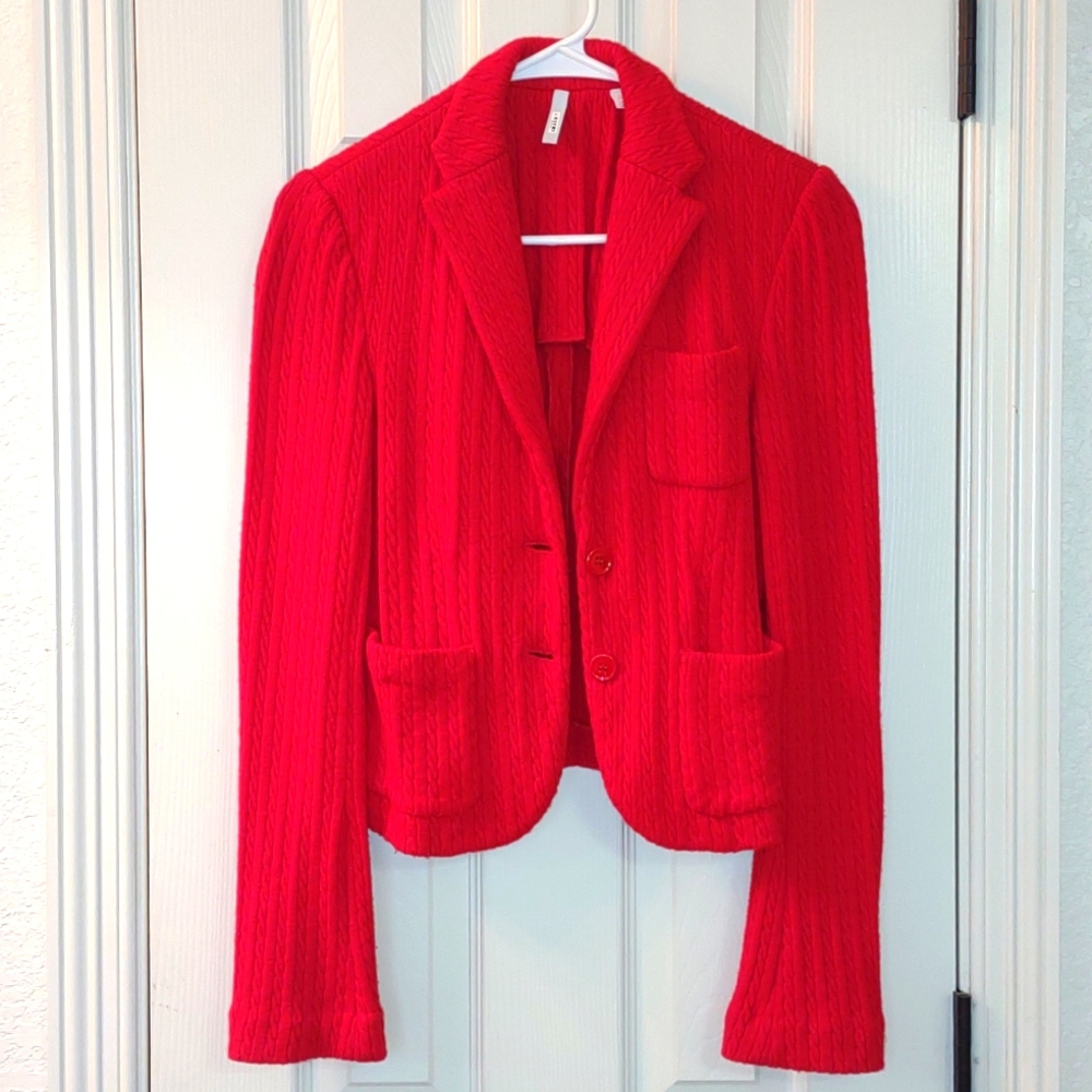 Stunning Iisli New York red wool sweater Blazer/cardigan